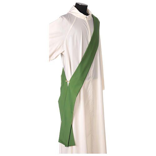 Eucharistic Dalmatic with decoration trim on front and back made in Vatican fabric 100% polyester 7
