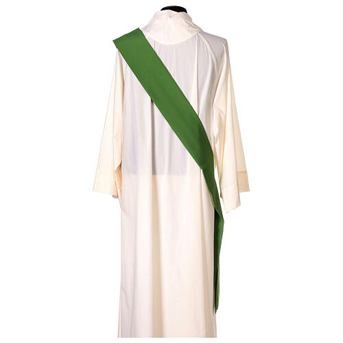 Eucharistic Dalmatic with decoration trim on front and back made in Vatican fabric 100% polyester 8