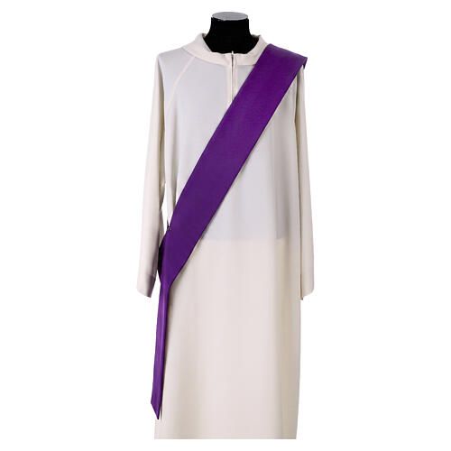 Eucharistic Dalmatic with decoration trim on front and back made in Vatican fabric 100% polyester 16