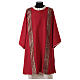 Eucharistic Dalmatic with decoration trim on front and back made in Vatican fabric 100% polyester s1