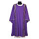 Eucharistic Dalmatic with decoration trim on front and back made in Vatican fabric 100% polyester s3