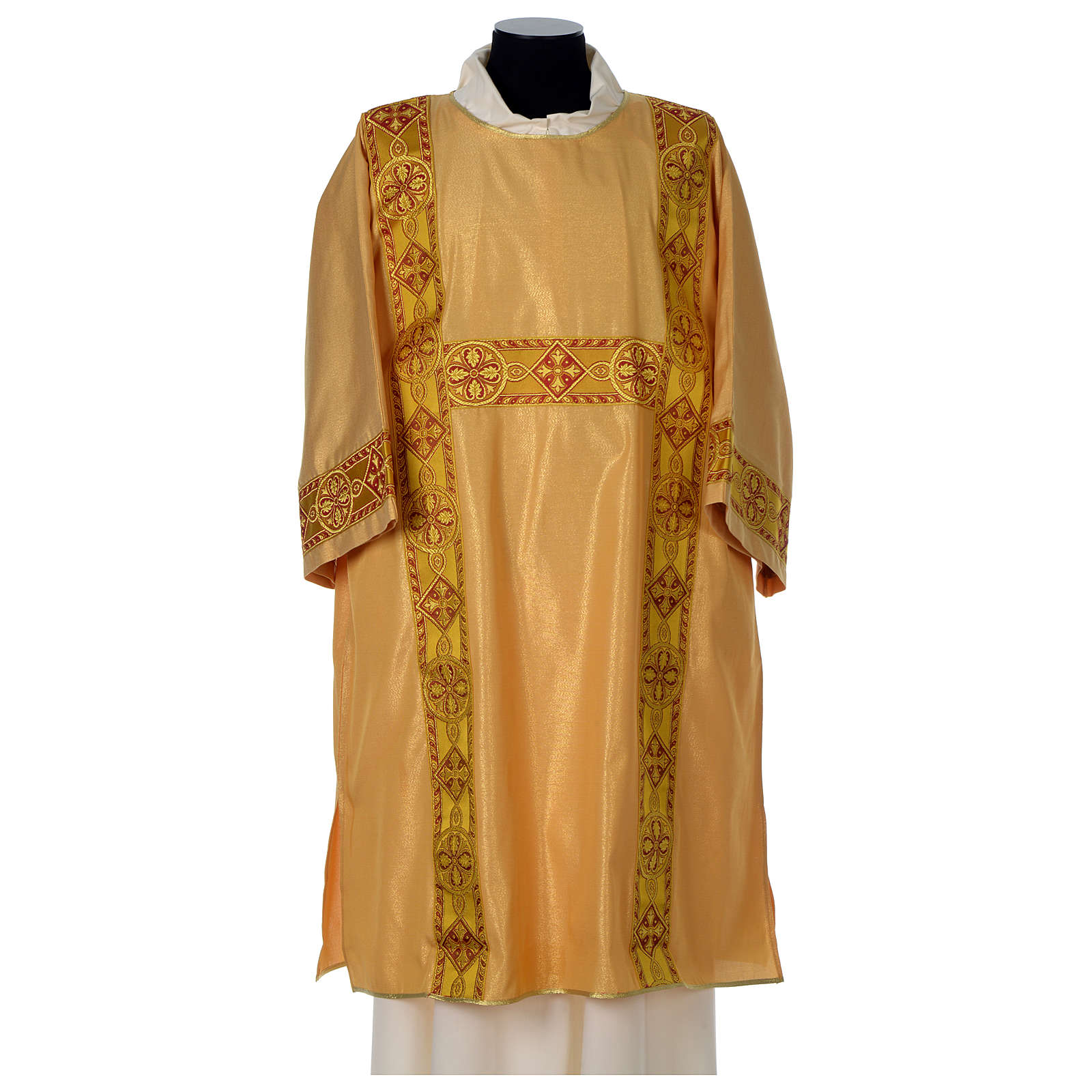 Gold Deacon Dalmatic in striped faille and wool mix with | online sales ...