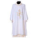 Dalmatic with cross and JHS embroidery on front and back made in Vatican fabric 100% polyester s5