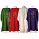 Dalmatic with cross and JHS embroidery on front and back made in Vatican fabric 100% polyester s7