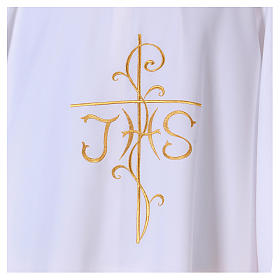 Dalmatyka haft krzyż JHS z przodu i tyłu tkanina Vatican 100% poliester