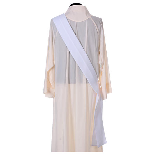 JHS Dalmatic with cross a embroidery on front and back made in Vatican fabric 100% polyester 6