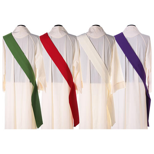 JHS Dalmatic with cross a embroidery on front and back made in Vatican fabric 100% polyester 9