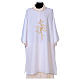 JHS Dalmatic with cross a embroidery on front and back made in Vatican fabric 100% polyester s1