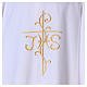 JHS Dalmatic with cross a embroidery on front and back made in Vatican fabric 100% polyester s2