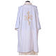 JHS Dalmatic with cross a embroidery on front and back made in Vatican fabric 100% polyester s4
