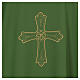 Dalmática bordado cruz flor ambos lados tecido Vatican poliéster s2