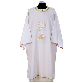 Deacon Dalmatic with Peace and lilies embroidery on front and back made in Vatican fabric 100% polyester
