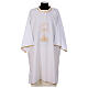 Deacon Dalmatic with Peace and lilies embroidery on front and back made in Vatican fabric 100% polyester s1