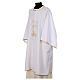 Deacon Dalmatic with Peace and lilies embroidery on front and back made in Vatican fabric 100% polyester s3