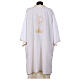 Deacon Dalmatic with Peace and lilies embroidery on front and back made in Vatican fabric 100% polyester s4