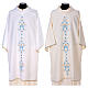 Marian Deacon Dalmatic with daisies embroidery on front and back made in Vatican fabric 100% polyester s1