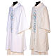 Marian Deacon Dalmatic with daisies embroidery on front and back made in Vatican fabric 100% polyester s3