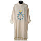 Dalmatic with Roll Collar with Marian symbol and daisies, light s3