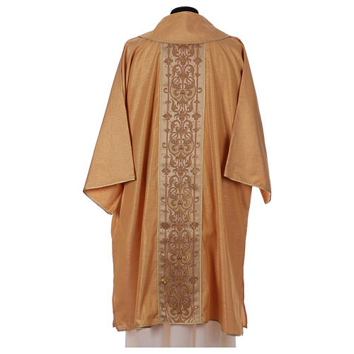 Dalmatic in striped faille and wool mix with stole trim application on front and back 4