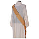 Dalmatic in striped faille and wool mix with stole trim application on front and back s8