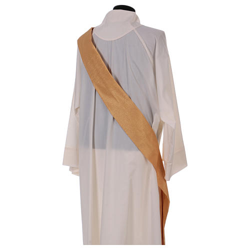 Deacon Dalmatic with clergy stole in striped faille and wool mix trim application on front and back 8