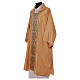 Deacon Dalmatic with clergy stole in striped faille and wool mix trim application on front and back s3