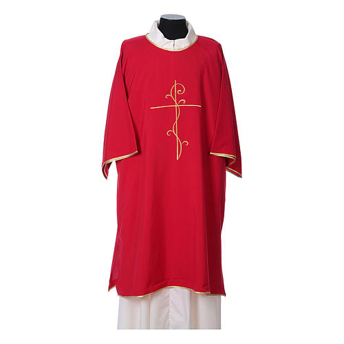 Ultralight Dalmatic with Peace and lilies embroidery on front and back, Vatican fabric 100% polyester 4