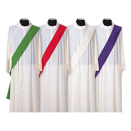 Ultralight Deacon Dalmatic with Peace and lilies embroidery on front and back, Vatican fabric 100% polyester 7