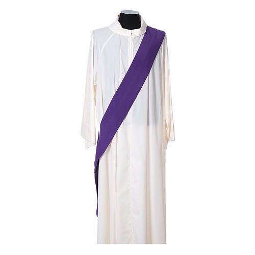 Ultralight Deacon Dalmatic with Peace and lilies embroidery on front and back, Vatican fabric 100% polyester 11