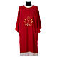 Ultralight Dalmatic with chalice, grapes and wheat embroidery on front and back, Vatican fabric 100% polyester s5