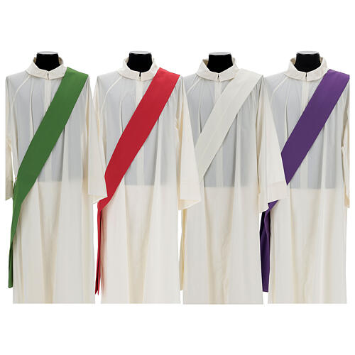 Ultralight Deacon Dalmatic with chalice, grapes and wheat embroidery on front and back, Vatican fabric 100% polyester 11