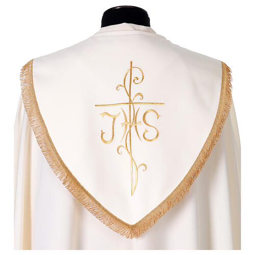 Cope cape with rich embroidery in Vatican fabric 3