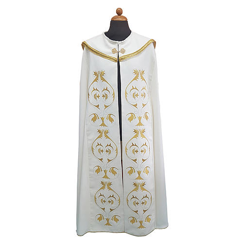 Cope cape with rich embroidery in Vatican fabric 1