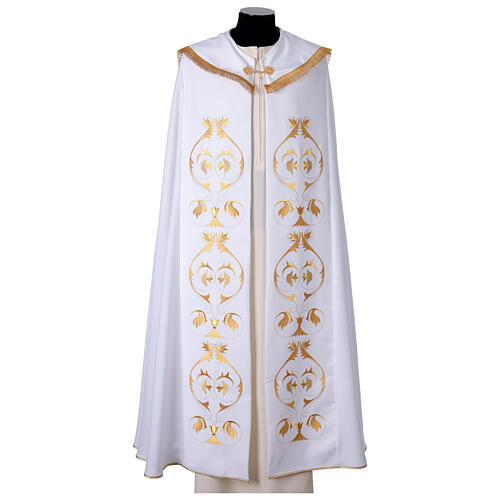 Cope cape with rich embroidery in Vatican fabric 2