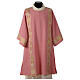 Dalmatic with gallons applied on the front in Vatican fabric, rose s1