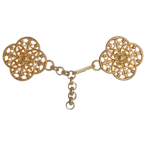 Gold-plated cope clasp with chain 1