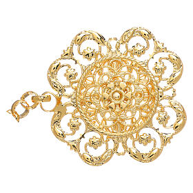 Cope clasp with chain, flower motif