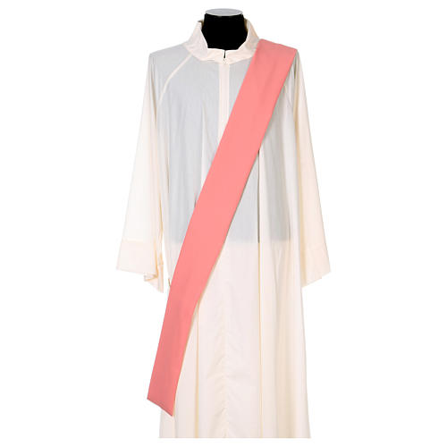 Pink dalmatic 100% polyester with Cross and IHS 6