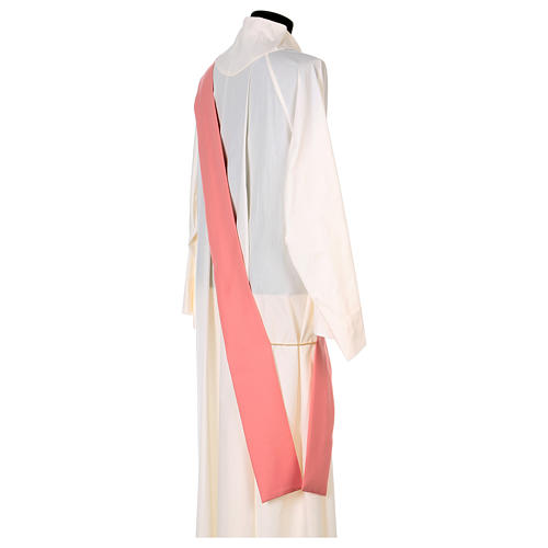 Pink dalmatic 100% polyester with Cross and IHS 7