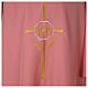 Dalmatik Kreuz und IHS rosa Polyester s2