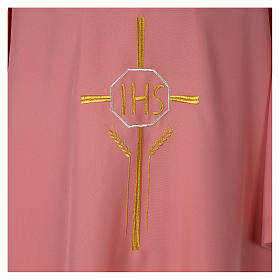 Dalmatic 100% polyester with crosses ears of wheat and IHS writing