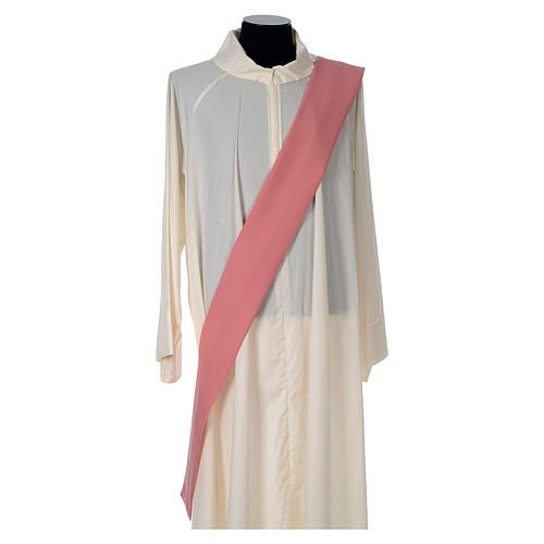 Religious Pink Dalmatic 100% polyester with crosses ears of wheat and IHS symbol 5