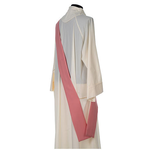 Religious Pink Dalmatic 100% polyester with crosses ears of wheat and IHS symbol 6
