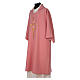 Religious Pink Dalmatic 100% polyester with crosses ears of wheat and IHS symbol s3