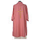 Religious Pink Dalmatic 100% polyester with crosses ears of wheat and IHS symbol s4
