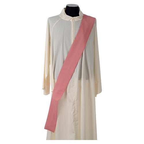 Pink Dalmatic 100% made in polyester with stylized cross and ear of wheat 6
