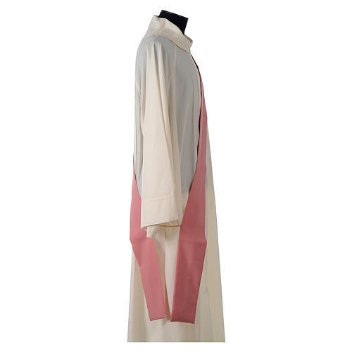 Pink Dalmatic 100% made in polyester with stylized cross and ear of wheat 7