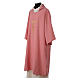 Pink Dalmatic 100% made in polyester with stylized cross and ear of wheat s3