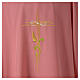Dalmática cor-de-rosa 100% poliéster cruz estilizada trigo s2