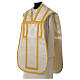 Roman chasuble in damask fabric with satin lining and golden braided edges Gamma s3